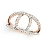 Mauli dragulji za angažovanje prstenova za žene 0. Carat dijamantni zaručnički prsten u 4-prong10k ružičasto