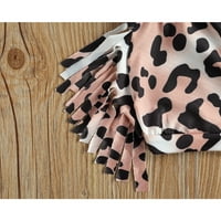 Odjeća za djecu za djecu, letnje, toddler Ljeto u boji okrugle ovratnike TOPLE bez rukava Top + Leopard tiskane kratke hlače sa rukom