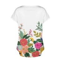 Ženski casual boho cvjetni ispisani V izrez nacrt kratkih majica s dugim rukavima Bluze Chmora