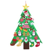 AMOSFUN je osjetio božićno drvcu DIY viseći božićno drvce sa ukrasima zidni dekor za djecu Xmas poklone