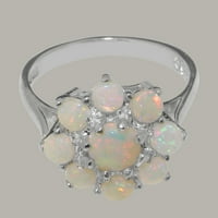 Britanci napravio 14k bijeli zlatni prirodni Opal Womens Ring - Veličine Opcije - Veličina 8,75