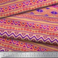 Soimoi modalno satenska tkanina Aztec Geometrijski print Šivenje tkanine dvorište široko