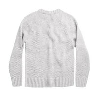 Hanas muške pulover pulover u okruglom vratu, dugi rukav džemper s dugim rukavima bijeli xxxl