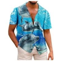 FOPP prodavač Dizajnerski proljetni ljetni muške povremene pamučne pune boje majica kratkih rukava Labave majice s džepovima nebo plavo m
