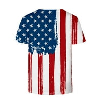 Dan za neovisnost na vrhu američke zastave tiskane majice V izrez kratki rukav bluza Rockabilly Duks