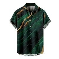 Labakihah košulja za muškarce Muške ljetne modne slobodno vrijeme Digitalna majica top bluza Green XXL