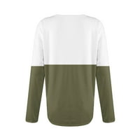 Strungtene s dugih rukava za žene za žene šivanje ispisa grafički tees bluze casual vrhovi pulover