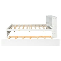 Platforma pune veličine sa spoljnim, drvenim okvirom za krevet sa odvažnim uzglavljenim, dvostrukim