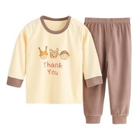 Djevojke dječje dječake bebe mekane pidžame toddler crtani otisci dugih rukava Kid odjeća za spavanje kafa, godina- godine- godine