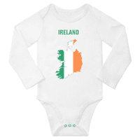 Irska zastava Mapa Baby s dugim rukavima