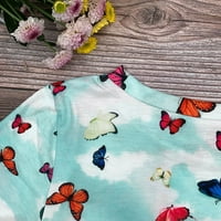 Ženske modne košulje kravata boja leptir tisak Comfy casual bluzes Crewneck majica kratkih rukava Tees