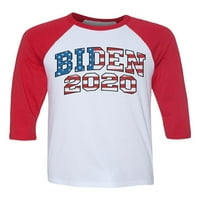Unise Bideden američka zastava B Bijela crvena c rukava baseball majica s majicom