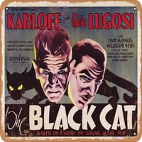 Metalni znak - Crna mačka - Vintage Rusty Loot Metal znak