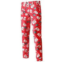 Symoidne muške haljine hlače - za odmor casual pantalone Slim Fit pantalone Božićne odijele Crveno XL