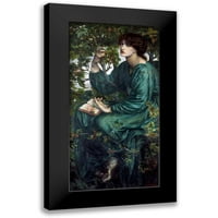 Rossetti, Dante Gabriel Crni moderni uokvireni muzej umjetnički print pod nazivom - Dnevni san
