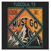 Tuscola Texas 9x suvenir Wood znak sa okvirom mora ići dizajn