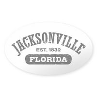 Cafepress - Jacksonville Florida Est. - Naljepnica