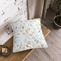 Velvet Dekorativni jastuk za bacanje na poklopci set od 2, mekog kvadratnog jastuka s nevidljivim cvjetnim listom ukrasnog dizajna, 18 x18