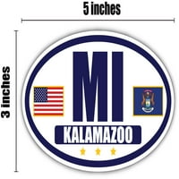 Zastava države Michigen Američka zastava OVAL Vinil Naljepnica branik naljepnica