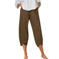 Ženske hlače Čvrsti elastični struk sa džepovima Široke noge Ležerne prilike labave hlače