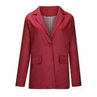Turilly Womens Jackets Dame Clearence, Ženska gumb Solid Color Džepni rekreativni kaput dugih rukava