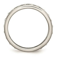 Mia Diamonds od nehrđajućeg čelika polirani kristalni vjenčani zaručnički prsten veličine - 7