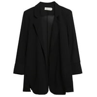 Petort Women Open Front Blazers Otvoreno Forner Formalni rad Kaputi Ležerni odijelo LAM SLIM BLACK,