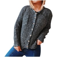 Ženski pleteni džemperi Pulover šuplji izlaze Crewneck ultra mekani džemper dugih rukava dukserica