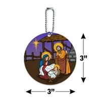 Nativnost scena Baby Jesus Mary Joseph Božić Christian Bible Okrugli prtljag ID oznake Kočnica za kofer