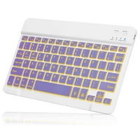 U laganoj ergonomskoj tastaturi sa pozadinskim RGB svjetlom, višestruki tanak punjiva tastatura Bluetooth 5. i 2,4 GHz stabilna veza za iPad, iPhone, Mac, iOS, Android, Windows