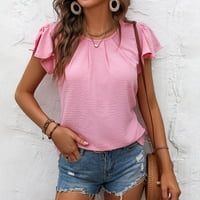 Koaiezne bluze za žene cvjetne vrhove za žene dugme dolje modne majice dugih kratkih rukava