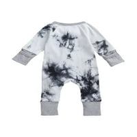 Toddler Baby Girl Boy Tie-Dye Pamučni rub s dugim rukavima Down Tumpsiny Ležerne prilike pidžame
