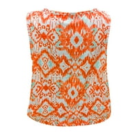 Žene T majice V Rezervoar izrezanja bez rukava bez rukava TOP LAMIES COMFY pulover plaža TEE Orange
