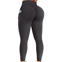 Taqqpue Žene vježbanje Yoga hlače sa džepovima Stretch Yoga gamaše Fitness Trčanje teretane Sportska