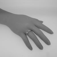 Britanci napravio je 10k bijeli zlatni prirodni zeleni kameni i kultivirani biserni ženski prsten - veličine opcije - veličine 7