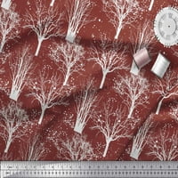 Soimoi crvena pol georgette tkanina suhih drveta otisnuta plovska tkanina od dvorišta široka
