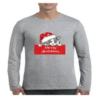 MMF - muške majice s dugim rukavima - sretan božićni meow ružni džemper