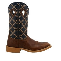 Twisted Boots MXTR Muški upleteno Tech Rustic Brown 12 'Navy Top Square Toe Boot Brown 10. EE