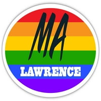 Lawrence MA Massachusetts Esse County Rainbow Pride Zastava za zastavu Pride zastava Euro naljepnica