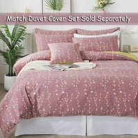 Ružičasti cvjetni posteljini postavljeni puni brušeni pamučni štampinski set luksuznog cvijeća