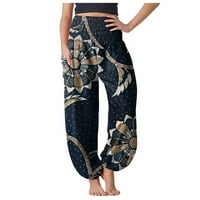 IOPQO ženske hlače joge hlače boho pidžama hlače labave udobne ženske hipi boho joga hlače široke pantalone