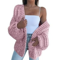 Miayilima Pink S Cardigan za žene Modni ležerni džemper casual kardigan topla jakna