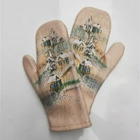 Rukavice za čišćenje Levmjia Ženska kašmirska podstavljena boja koja odgovara životinjskoj tisku Zimske tople rukavice