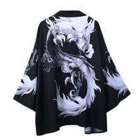 Iopqo Muška majica Ljetni japanski pet point rukava Kimono Muns i ženski ogrtač Jacke Top BlouseSummer