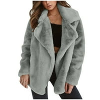 Simplmasygeni jakne za žene za čišćenje kaputa Ženska jesenska zima čvrsta kardigana plišane kapute