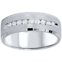 Pompeii 3 4CT MENS Diamond Channel set brušenog vjenčanog prstena 14k bijelo zlato