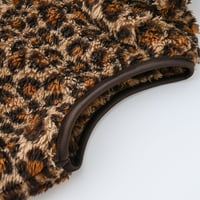Zimski prsluk za noserorođenče za djecu za djecu, djevojke Leopard Print Stripe plišana slatka zima debela casual Držite tople singlet kaput jaknu smeđi prsluk za 5-godina