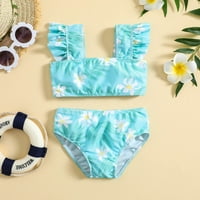 Djevojka za mališana Dvije kupaći kostim cvjetni ispisani ruffles bikini kupaći odjevanje, veličine