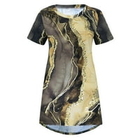 Xiuh Ženski ljetni okrugli vrat Modni ispis kratkih rukava TOP bluza Ženske bluze i vrhovi Casual Grey