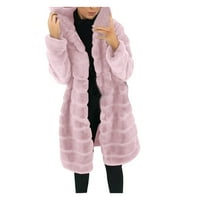 Bouanq Women Fur Fur parka kaput dugačak reverska jakna Zimska odjeća topli kaput